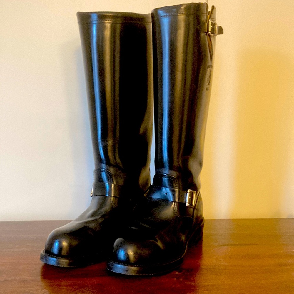 Chippewa 71418 17” men’s Polished Leather Trooper Steel Toe Boots in Size 9D